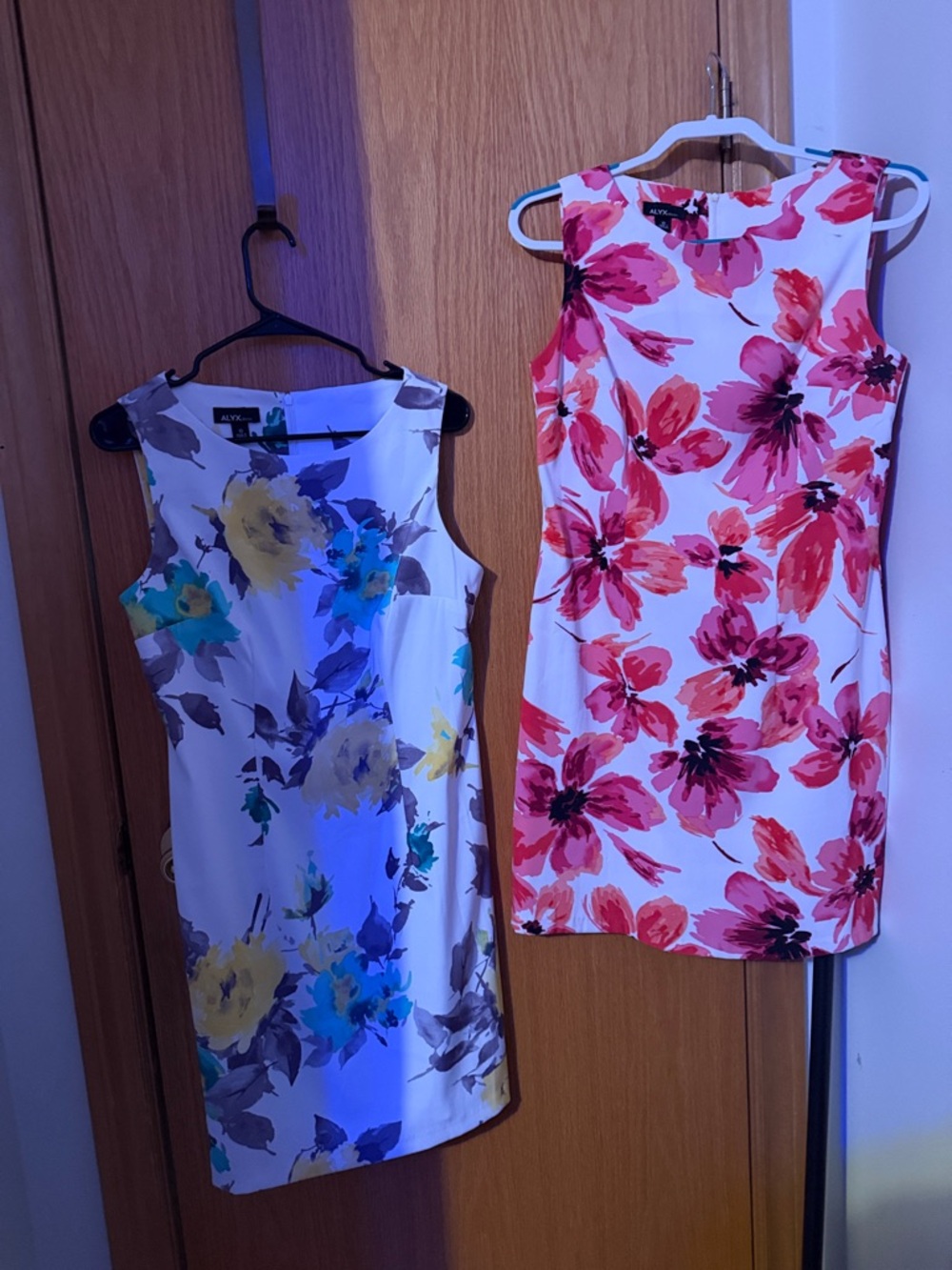 a new day Floral Sheath Dress - White with Pink & Coral Blooms